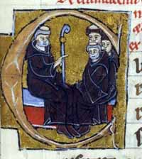 Pierre de Montboissier dit Pierre le Vénérable et ses moines.