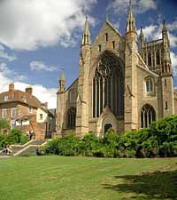 La cathédrale de Worcester. wiki/Diocèse de Worcester/ licence : CC BY-SA 2.5