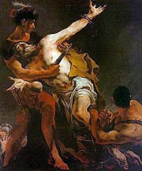 Le Martyre de Barthélemy par Giambattista Tiepolo en 1722 (Église San Stae, Venise)