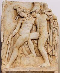 Achille et Penthésilée, Musée archéologique d'Aphrodisias. Source : wiki/Achille/ licence : CC BY 2.0
