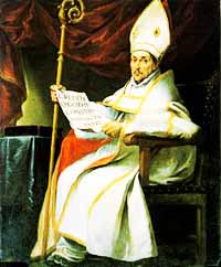 Léandre de Séville par Bartolomé Esteban Murillo (1617-1682) (Cathédrale de Séville) . Source : wiki/ Léandre de Séville/ domaine public