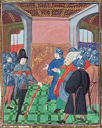 Edmond Beaufort à Rouen, d'après la Chronique de Jean Chartier, années 1450."