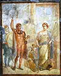 Fresque de Pompéi illustrant le mariage d'Alexandre et Stateira II. Le couple est apparemment habillé comme Arès et Aphrodite/ Source : archive histlj/jpg