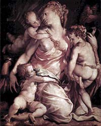 La Charité tableau de Francesco de Rossi dit Francesco Salviati, Galerie des Offices (musée d'art de Florence)