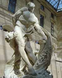 Milon de Crotone, sculpture de Pierre Puget (Paris, Musée du Louvre). Source : wiki/Milon de Crotone/ 