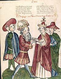 Otton 1er et le pape Jean XII, miniature de 1450