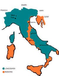 L'Italie lombarde à la mort du roi Liutprand (744).
