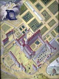 Plan du monastère de Port-Royal-des-Champs d'après une gravure de Magdeleine Hortemels