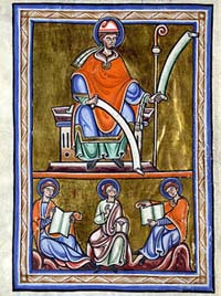 Gilbert de la Porrée ou Gilbertus Poretta dit Gilbert de Poitiers et ses disciples, Théologien scolastique et philosophe français Évêque de Poitiers en 1142