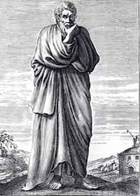 Timon de Phlius, philosophe sceptique grec antique. De Thomas Stanley, (1655), (L'histoire de la philosophie : contenant les vies, les opinions, les actions et les discours des philosophes de chaque secte). 