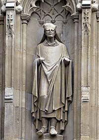 Statue d'Hubert Walter, archevêque de Canterbury, de l'extérieur de la cathédrale de Canterbury