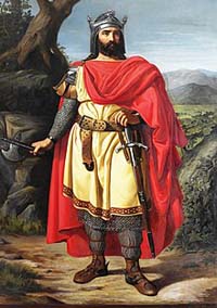 Alphonse 1er des Asturies dit Alphonse le Catholique Roi des Asturies de 739 à 757. Source : wiki/ Alphonse 1er (roi des Asturies)/ Musée du Prado/ domaine public