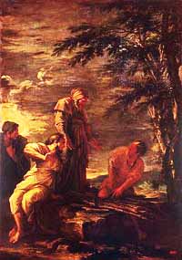 Démocrite (au centre) et Protagoras (à droite) de Salvator Rosa (Musée de l'Ermitage à Saint-Pétersbourg ). 