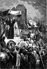 La croisade populaire (1ère croisade) « Deus lo Vult ! » (en latin : Deus vult !), phrase concluant l'appel d'Urbain II au Concile de Clermont (Alphonse Marie de Neuville, 1883)