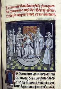"Couronnement de Baudouin III (Guillaume de Tyr, Historia) (BNF, Mss.Fr.68 [archive], folio 233)"