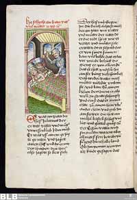 Gesta Romanorum - Donaueschingen 145, un manuscrit de Haute-Souabe en Allemagne datant d'environ 1452 (Bibliothèque d'État de Baden). Source : wiki/Gesta Romanorum/ domaine public 