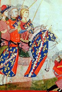 Philippe 1er de Tarente à la Bataille de Montecatini en 1315 par Giovanni Villani (Bibliothèque vaticane)