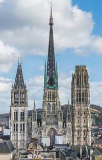 Cathédrale Notre-Dame-de-l'Assomption de Rouen. Source : wiki/Cathédrale Notre-Dame de Rouen/ licence : CC BY-SA 3.0