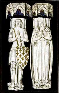 Gisant de Jean d'Artois dit Sans Terre Comte d'Eu de 1351 à 1387 et de son épouse Isabelle de Melun 