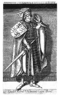 Guillaume 1er de Hainaut représenté dans un ouvrage du 16ème siècle (Bibliothèque de l'Institut de recherche Getty). Source : wiki/ Guillaume Ier de Hainaut/ domaine public