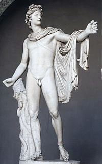 Apollon du Belvédère, copie romaine d'un original du 4ème siècle av. jc de Léocharès, musée Pio-Clementino.