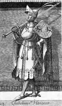 Guillaume II de Hainaut représenté dans un ouvrage du xvie siècle. Source : wiki/ Guillaume II de Hainaut/ domaine public