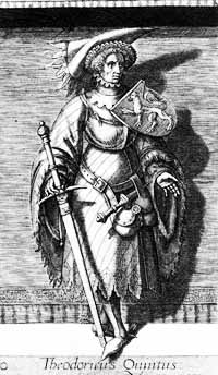 Thierry V de Hollande représenté dans un ouvrage du 16ème siècle par Willem Thibaut