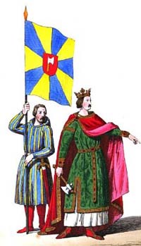 Baudouin VII, comte de Flandre (Extrait Album du cortége des Comtes de Flandre de Félix de Vigne) (Source : wiki/Baudouin VII de Flandre/ domaine public)