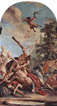 Hercule tue Nessus par Sebastiano Ricci, 1706-1707 (fresque du Palazzo Fenzi-Marucelli Florence)