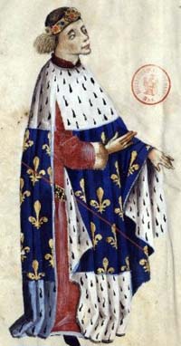 Pierre Ier de Bourbon dans l'Armorial d'Auvergne de Guillaume Revel, 1450.