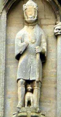Statue du 15ème siècle à l'abbaye de Crowland, communément identifiée à Waltheof. Source : wiki/ Waltheof de Northumbrie/ licence : CC BY-SA 3.0