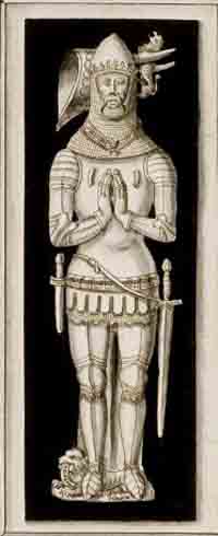 Jean IV, duc de Bretagne, dessin de sa tombe. Source : wiki/ Jean IV de Bretagne/ domaine public