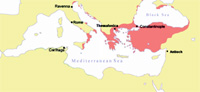 L'Empire Byzantin en 867, à la fin du règne de Michel III.