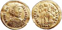 Un solidus en or à l'effigie de Jean. Source : wiki/Jean (usurpateur)/ licence : CC BY-SA 3.0