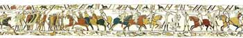 La scène no 52 de la tapisserie de Bayeux représente la mort de Leofwine et de son frère Gyrth. Source : wiki/Leofwine Godwinson/ domaine public