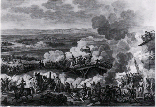 Bataille d'Arcole, gravure de Duplessi-Bertaux d'après Vernet. Bibliothèque Nationale