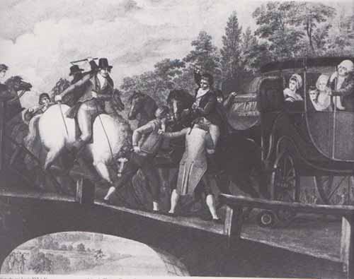 Arrestation de Louis XVI à Varennes, gravure anglaise de Mariano Bovi et Pellegrini, musée de la révolution française de Vizille